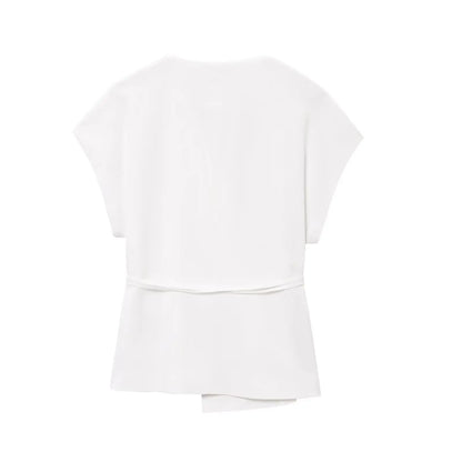 TFMLN Fashion Women's Trouser Suits Sleeveless V-Neck Top With Belt Straight Pants Sets 2025 Spring Summer Commuter 2 Piece Set.