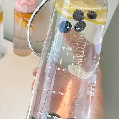 1pc-Summer Sports Water Cup, Large Capacity Portable Plastic Cup, High Temperature Resistant Simple Anti-fall Water Bottle.