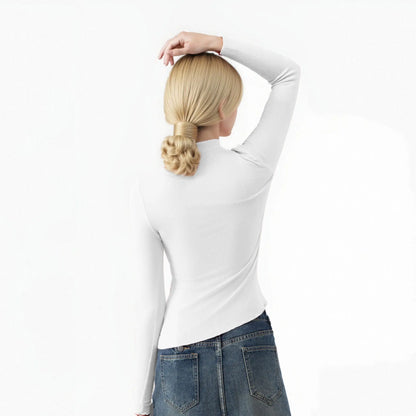 2025 Running Solid Black White Women T-shirt Long Sleeve Tops Women Autumn Winter Korean Fashion Modal Elegant T-shirts.