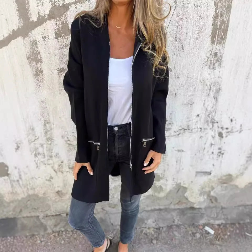 Herbst Winter Casual Zipper Mit Kapuze Jacke Frauen Langarm Strickjacke Mantel frauen Windjacke Beiläufige Gerade Jacken Rote Mäntel.