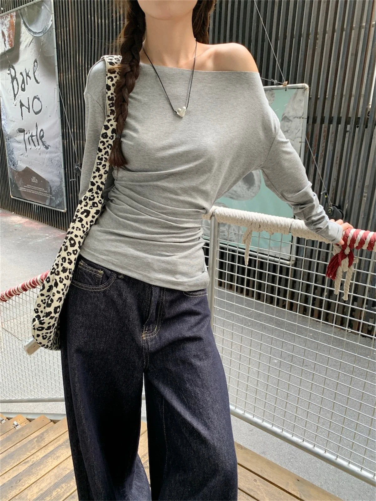 Women Sexy Off Shouder Tops 2025 Fashion New In Y2k Hot Girl Slim Long Sleeve Shirts Solid Autumn Spring Chic T-shirt Streetwear