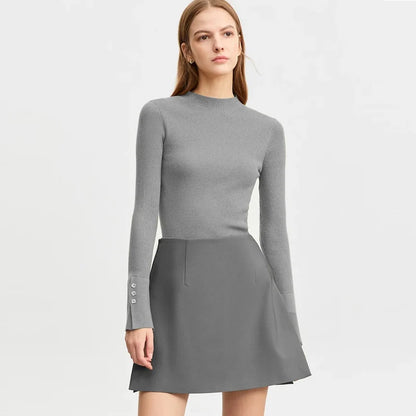 AMII Minimalism Casual Shorts Skirts Women High Rase 2024 Autumn New Fashion Commuter Lady Straight Blazer A-Line Skirt 12343035