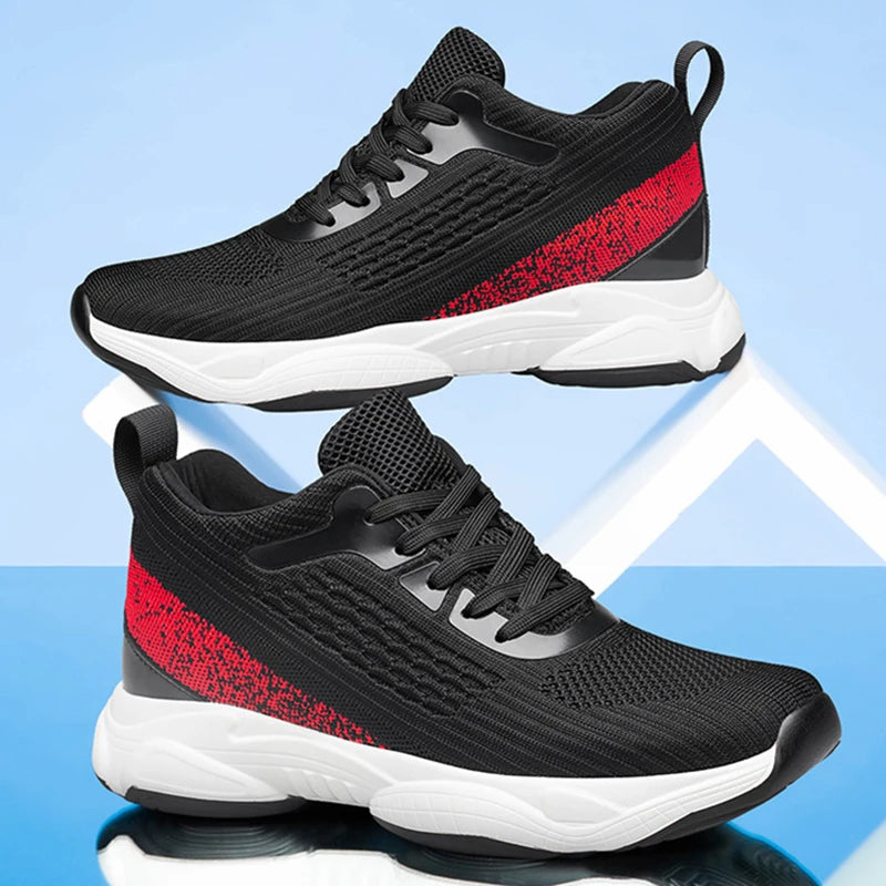 Fashion Men Sneakers Elevator Shoes Men Breathable Mesh Shoes Sports Casual Board Shoes Men's Hidden Inner Heightening Shoes 8cm.