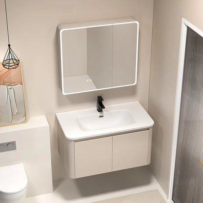 Moderner intelligenter Badezimmerschrank, Wabenstruktur, Aluminium, WC, Waschbecken, Schrank, Kombination, integriertes Keramikwaschbecken, Waschtisch