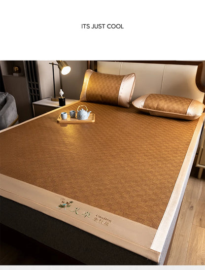 Natural Ice Rattan Mat 90/120/150/180/200cm Cool Summet Mat Mattress Plant Fiber Mat Househould Straw Mats Furniture Protector.