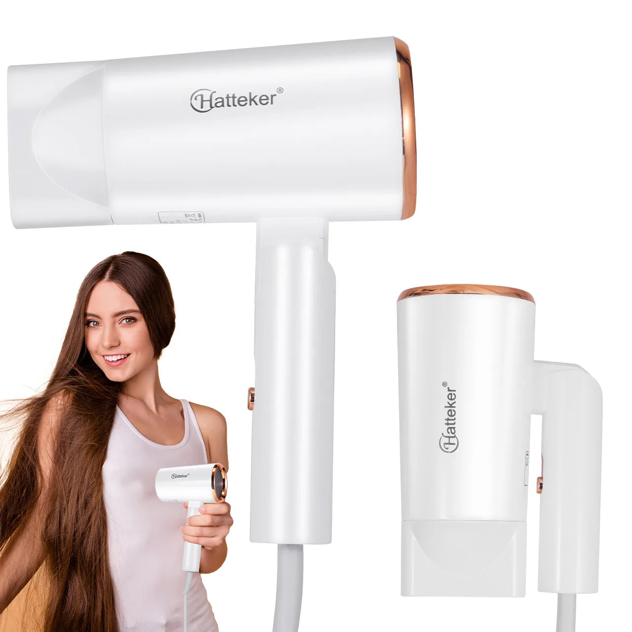 Hatteker 3-level Folding Hairdryer 2600W Hot Air Anion Hair Care for Home Travel Hair Dryer Dormitory Blow Drier 220V-240V EU