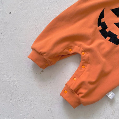 Catton Kürbis Smiley Halloween Baby Neugeborene Kleidung Baumwolle Langarm Strampler mit Hut Zweiteilige Sets Outfits Party Overall.