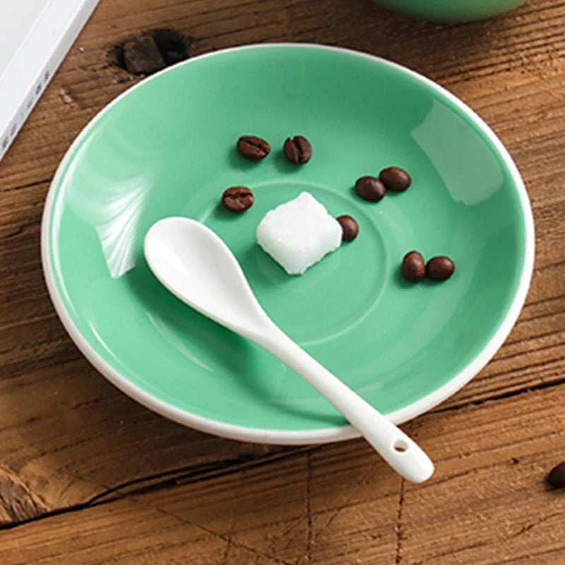 300ml Ceramic Coffee Cup and Saucer Set Pottery Latte Cups Breakfast Milk Mug Afternoon Teacup Porcelain Water Mugs Wholesale.