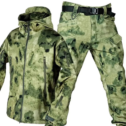 Winter autumn fleece warm waterproof suit men's jacket tactical outdoor hiking fishing camping sportswear jacket