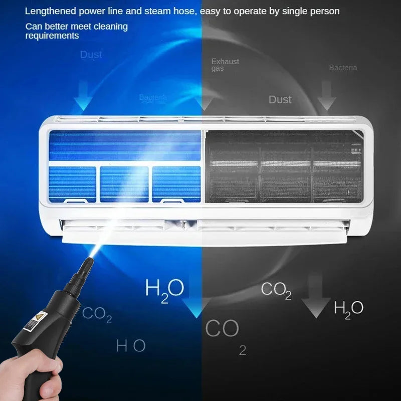 2500W High And Temperature Handheld Steam Cleaners Air Conditioner Kitchen Hood Car Steam Clean Machine Floor and More Cleaning.