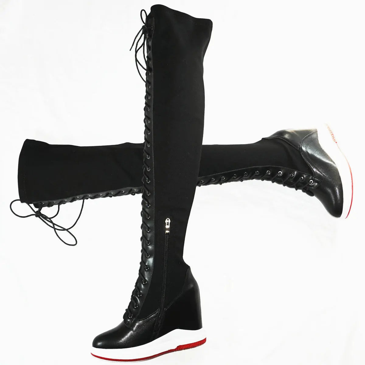 High Heel Pumps Plus Size 45 Shoes Women Big Size 46 Genuine Leather Wedges Over The Knee Boots Stretch Fabric Fashion Sneakers.