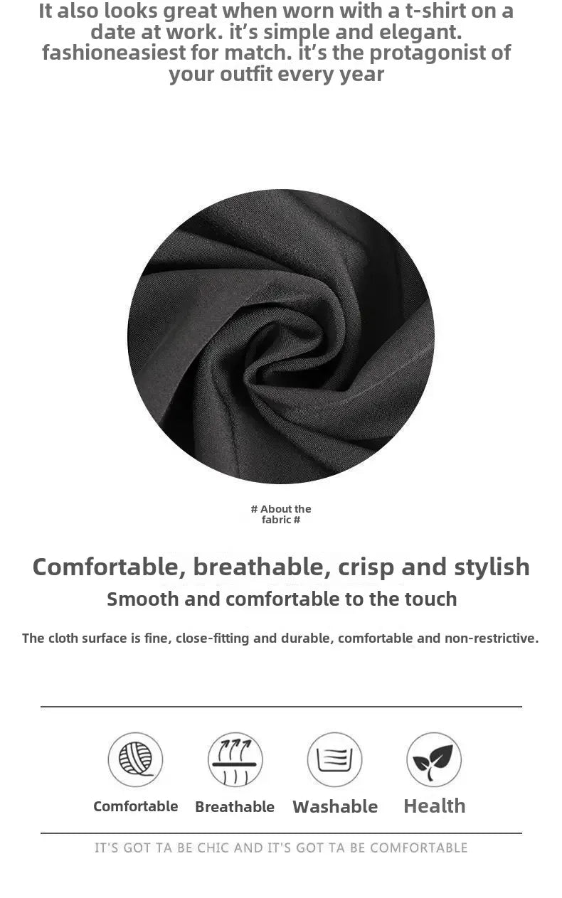 Herren-Freizeithose mit lockerer Passform, ultradünn, vielseitig, gerades Bein, sportlich, drapiert, Eisseidenhose, Sommer, leicht.