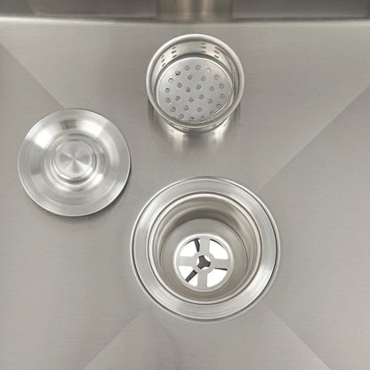 Edelstahlspüle, 45 x 50 cm, moderne Küchenspüle, Küchenspüle mit Abflussrohr, X-förmige Wassergleitungsleitung