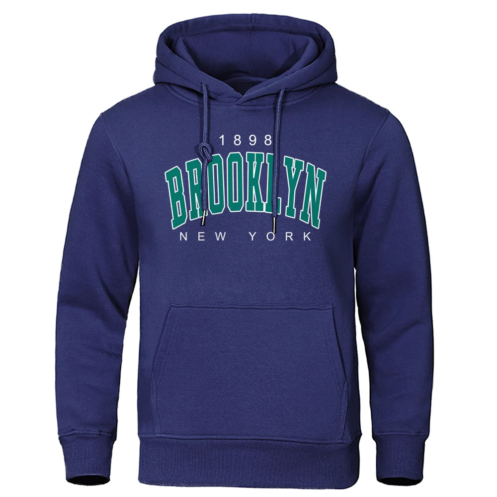 1898 Brooklyn New York Printed Mens Hoody Creativity Crewneck Clothing Fashion Oversize Sweatshirt Fashio Crewneck Hoodie Male.