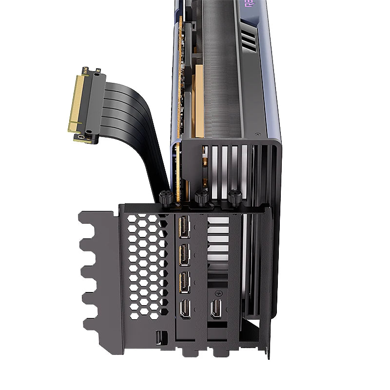 TEUCER L-Z3 GPU Vertical Mounting Bracket Kit, PCIe 4.0 X16 Riser Cable 200mm, Graphics Card Steering Mounting Bracket.
