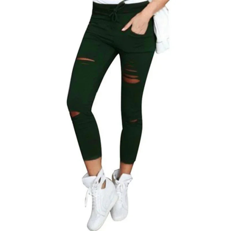 Zerrissene Jeans für Damen, große Größe, zerrissene Hose, Stretch-Bleistifthose, Leggings, Damenjeans, Damenjeans.