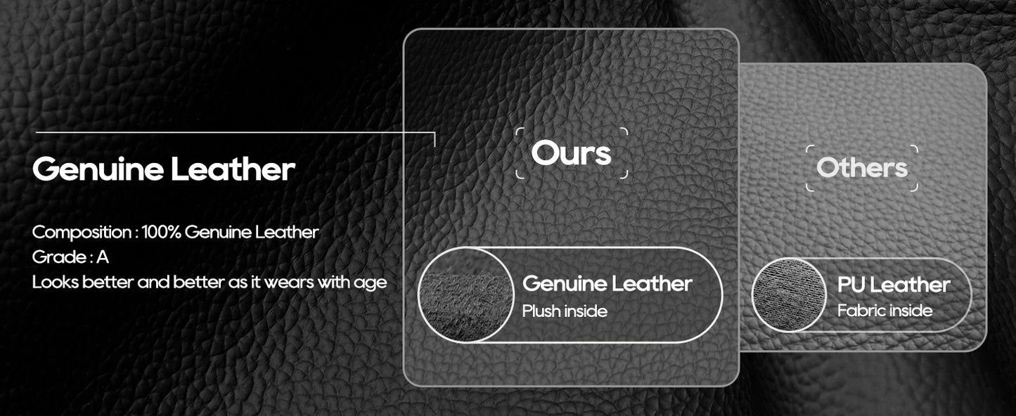 Verstellbarer Bürostuhl aus echtem Leder mit Lordosenstütze, Legierungsarmbasis, Chefsessel, ergonomische Schreibtisch-Computerstühle