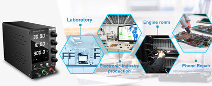 KUAIQU 200V 300V 1A DC Power Supply, 30V Programmable Adjustable Regulated Lab Bench Power Supply with PC Software,Output Switch