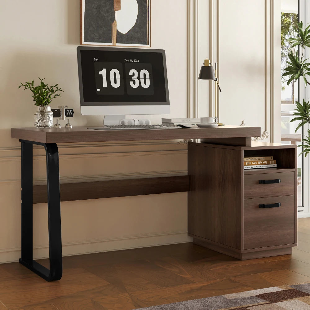 Moderner Schreibtisch mit integriertem MDF-Desktop, geräuschloser Schublade, ideal für Heimbüro und Arbeitszimmer, praktischer Arbeitsplatz