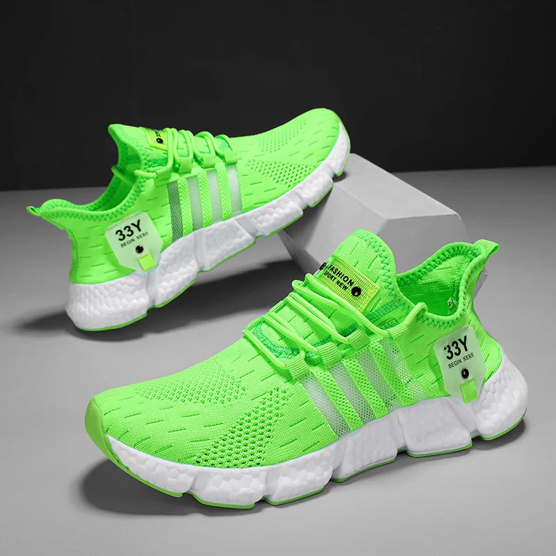 Atmungsaktives Mesh Männer Schuhe Trendy Leichte Fuß Wohnungen Plus Größe Männliche Tennis Turnschuhe Laufen Outdoor Fitness Schuhe 2024