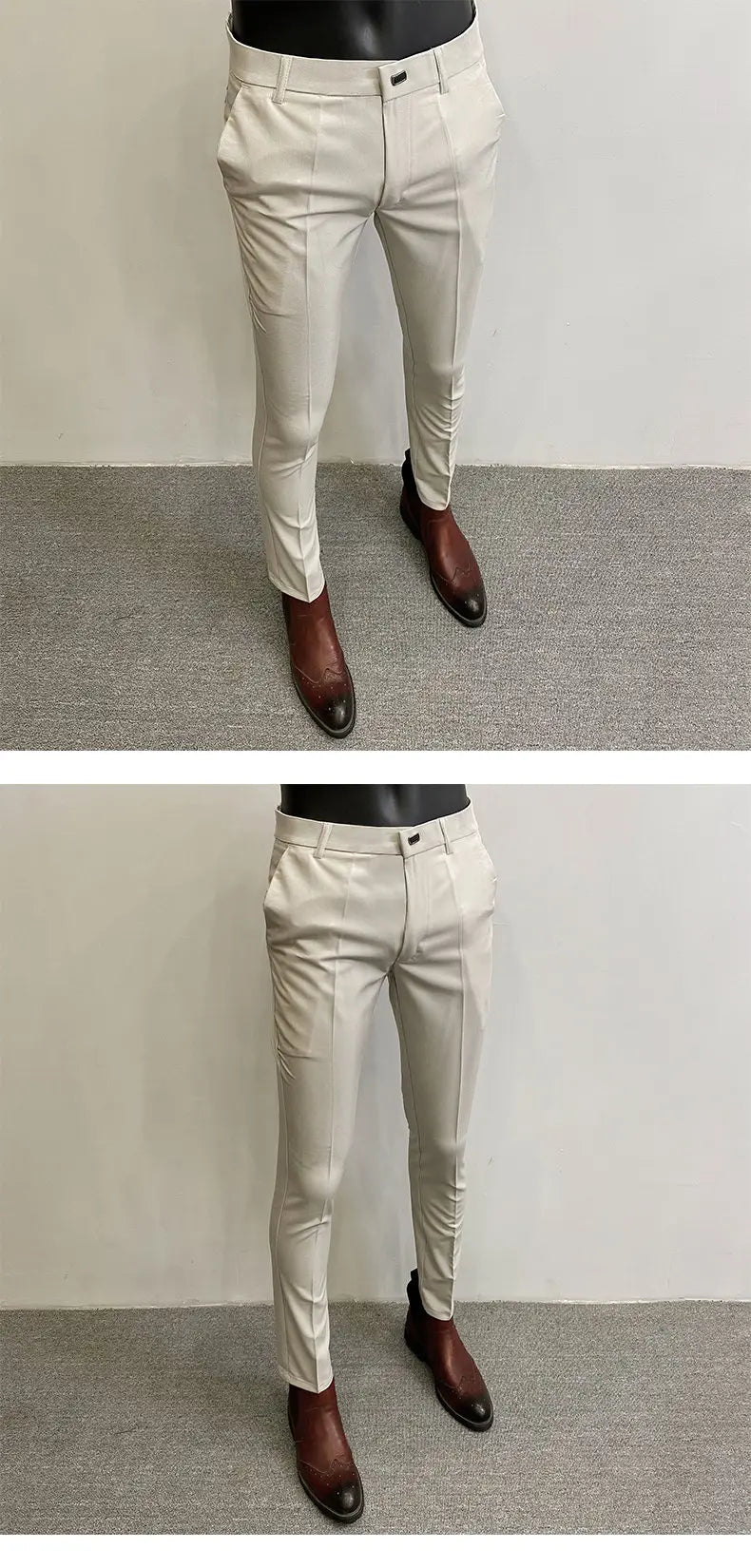 Men Suit Pants Formal Trousers Pantalone Hombre Stretch Slim Solid Color Casual Dress Full Length Pants Fashion New Men Clothing.