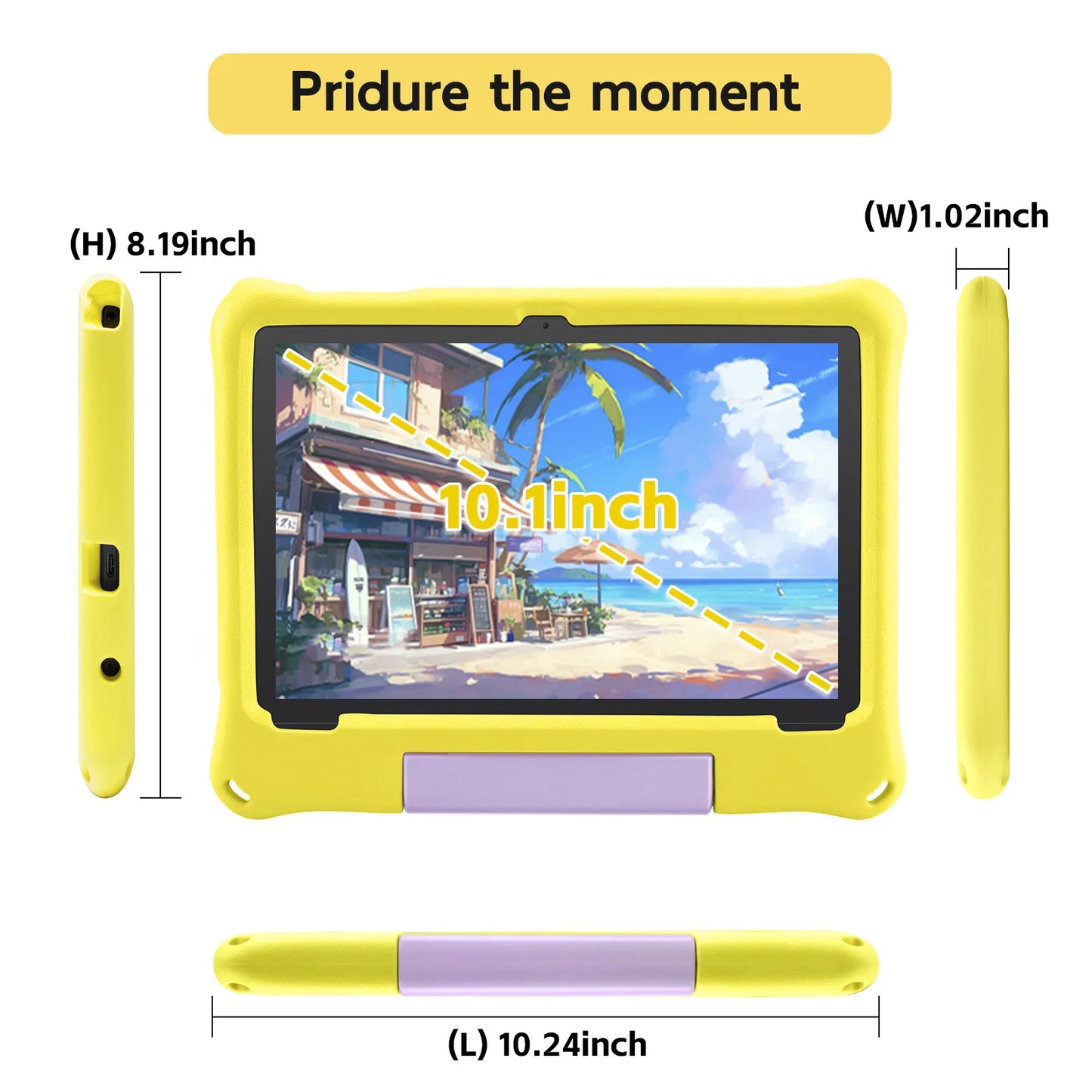 ANRY 10.1 inch Kids Android 15 Tablet 8GB (4+4GB) RAM 64GB ROM 5000Mah Octa-core 5G Wifi Children's Learning Educational Tablets.