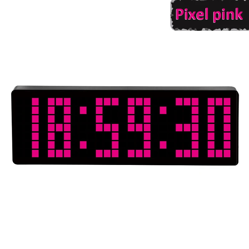13 Zoll Pixel Digital Wanduhr Timer Positiv/Countdown/Stoppuhr Tischuhr mit Fernbedienung 12/24 Stunden LED Elektronische Uhren