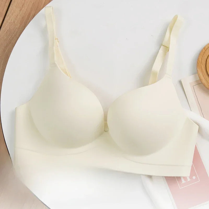 Wireless Push Up Bra for Small Breast Seamless Thickened Anti Sagging Lingerie One Piece Comfort Invisible Bralette A/B Cup.