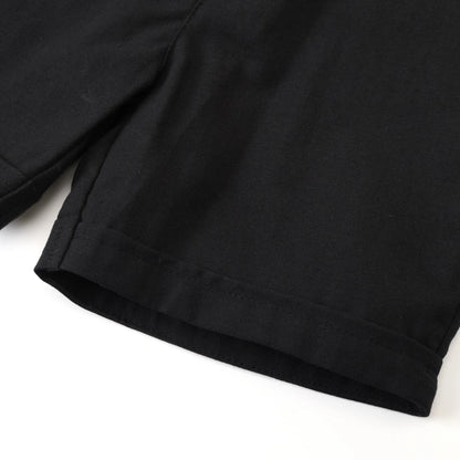 Black & White Classic Baby Boy Clothes Strap Set for Infant 1st Birthday Party Summer Short Sleeve Romper with Solid Shorts Suit.