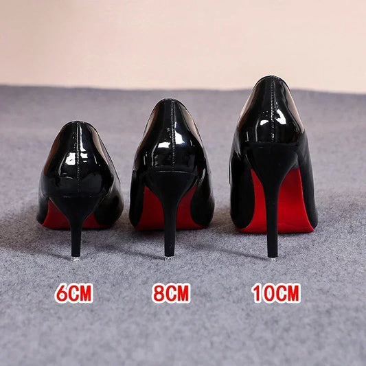 Sexy Red Bottom Women High Heels Classic Ladies Pumps Autumn Soft Leather Dress Heel Shoes for Women Banquet Wedding High Heels.