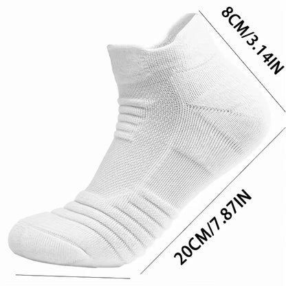 6/3/1 Pairs New Men Sports Running Fitness Flight Short Tube Socks Women's Towel Bottom Basketball Socks Solid Color Black Socks.