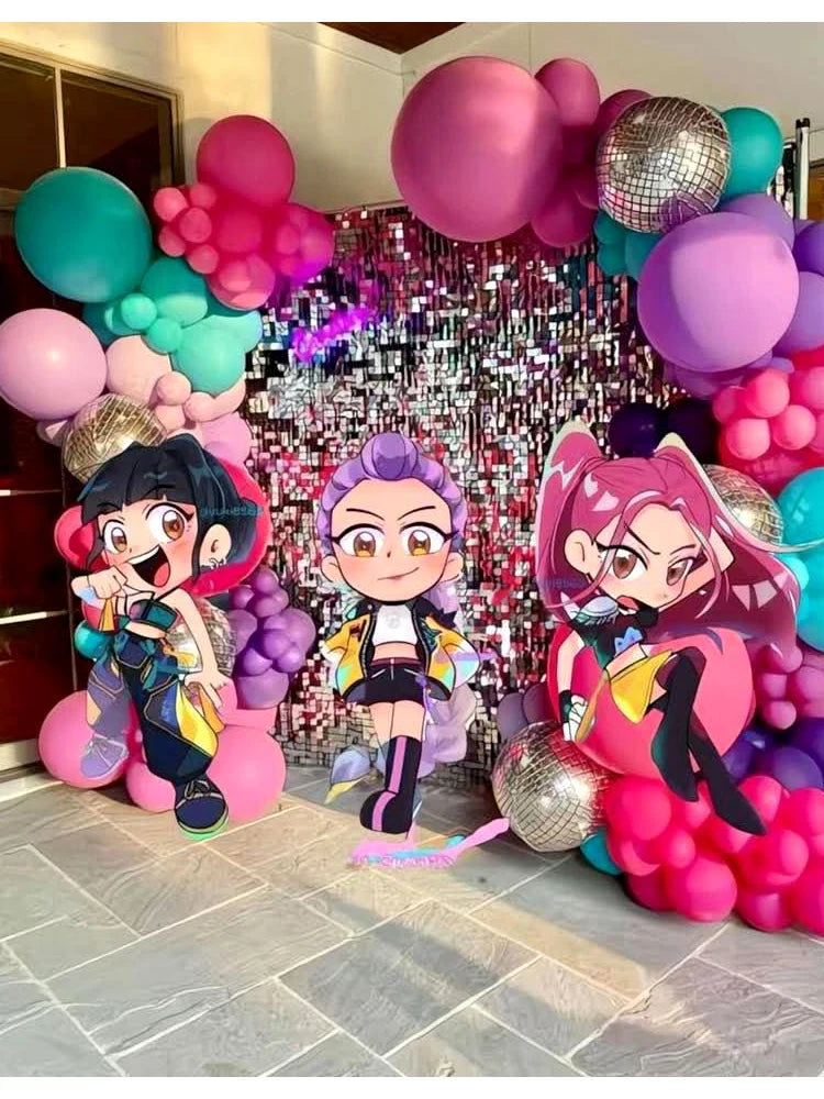 Kpop Dämonenjäger Themen Mädchen Geburtstag Luftballons Dekoration Anzahl Ballon Partyzubehör Babyparty Film Halloween Ballon