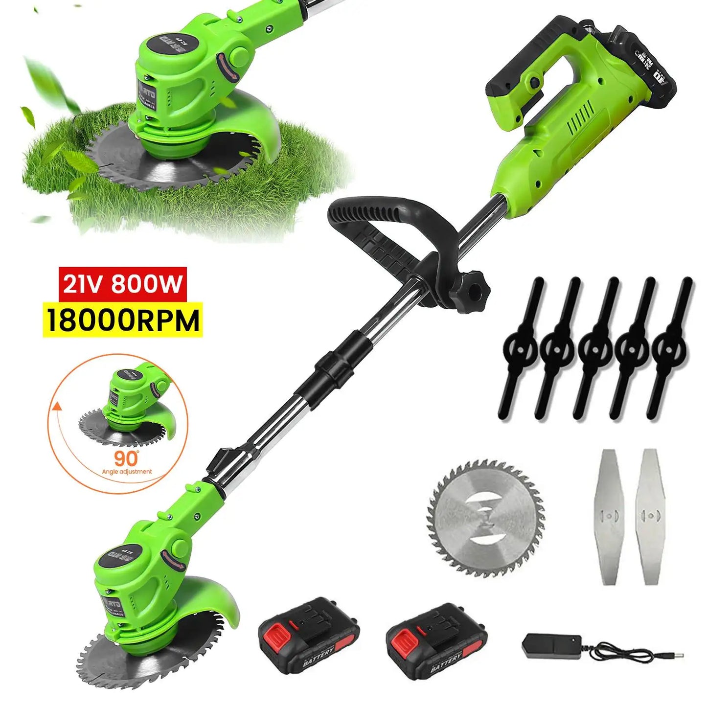 800 W elektrischer Rasenmäher, kabelloser Rasentrimmer, Gartenrasentrimmer, Rasentrimmer, Cutter, Elektrowerkzeuge für Makita-Akku