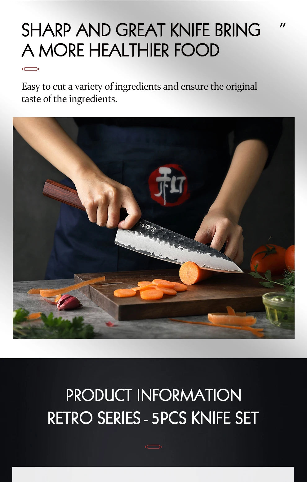 HEZHEN 1PC-5PC Kitchen Knife Set Chef Utility Stainless Steel 3 Layers Composite Steel Santoku Nakiri Kitchen Accessories.