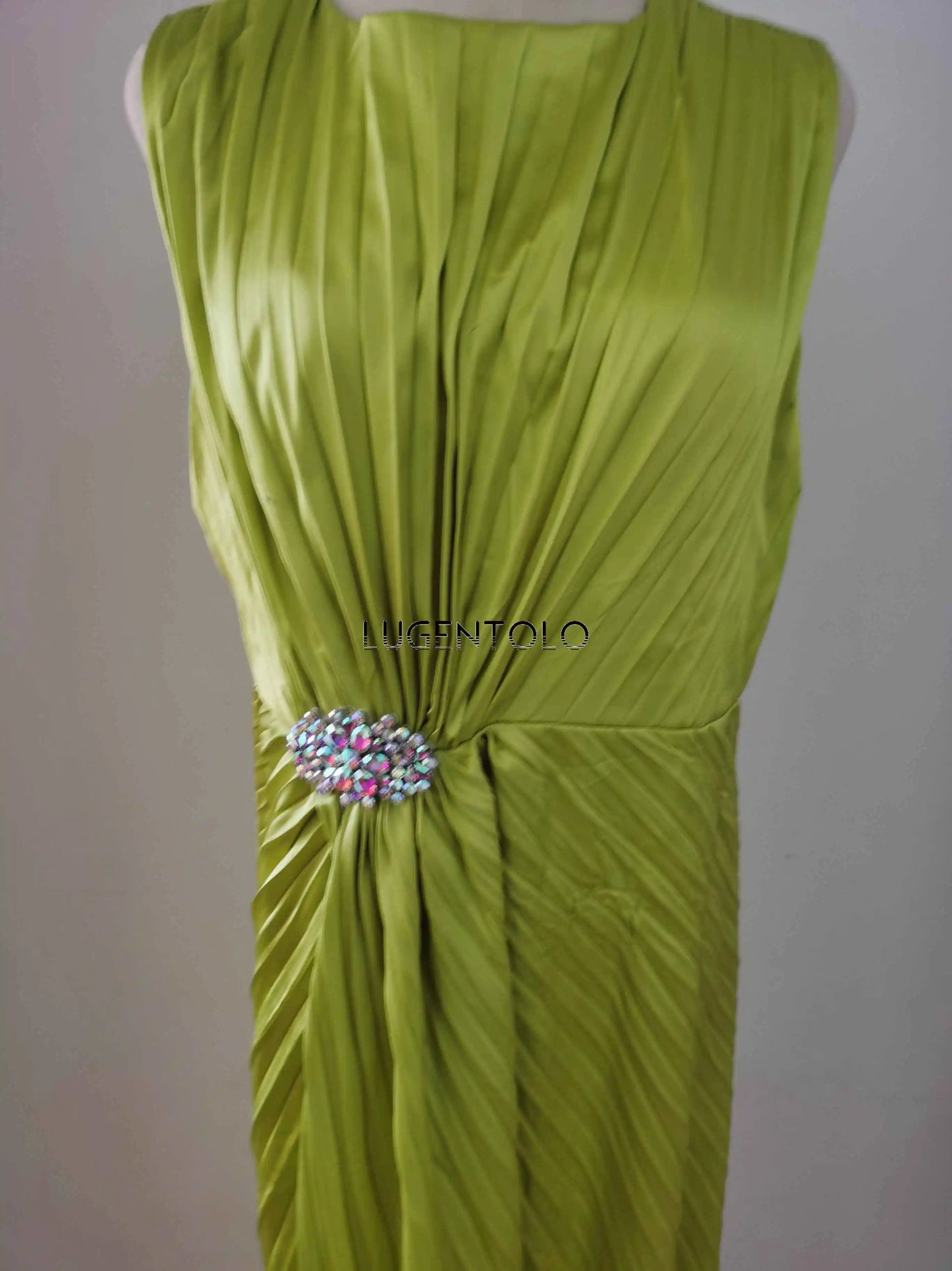 Frauen sexy Kleid neue ärmellose feste Party schlanke Empire Split weibliche elegante Rundhals Mode lange Kleidung.