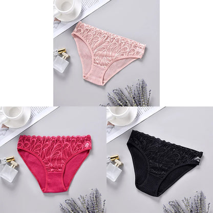 3PCS Cotton Solid Color Women's Panties Breathable Skin-friendly Women's Underwear Home Comfortable Soft Sexy Ladies' Lingerie.
