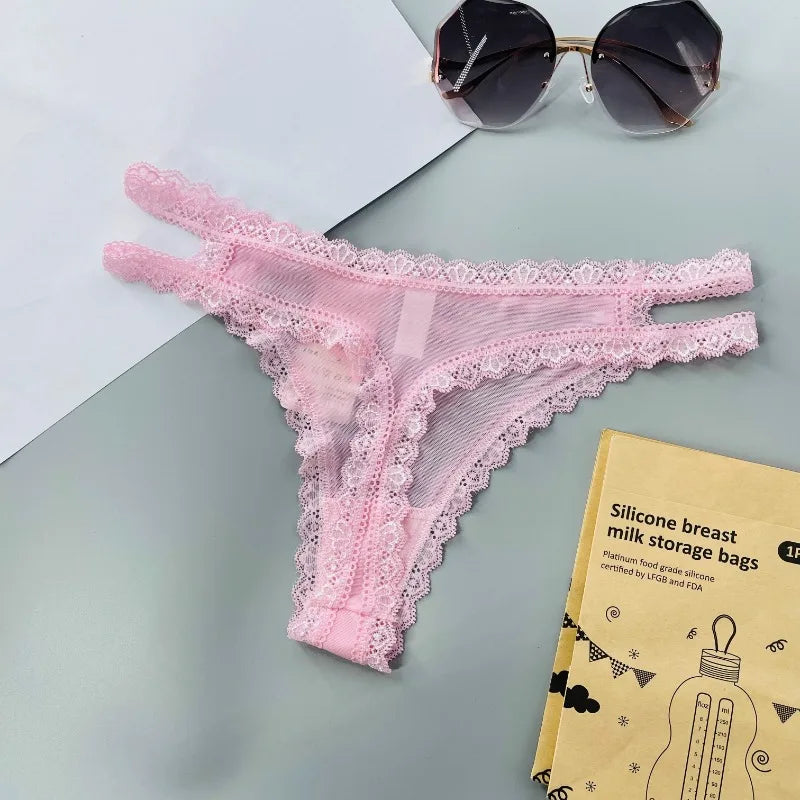 Lace Sexy Mesh Transparent Thong Women Panties Underwear Women Seamless G-String Female Underpants Intimates Lingerie.