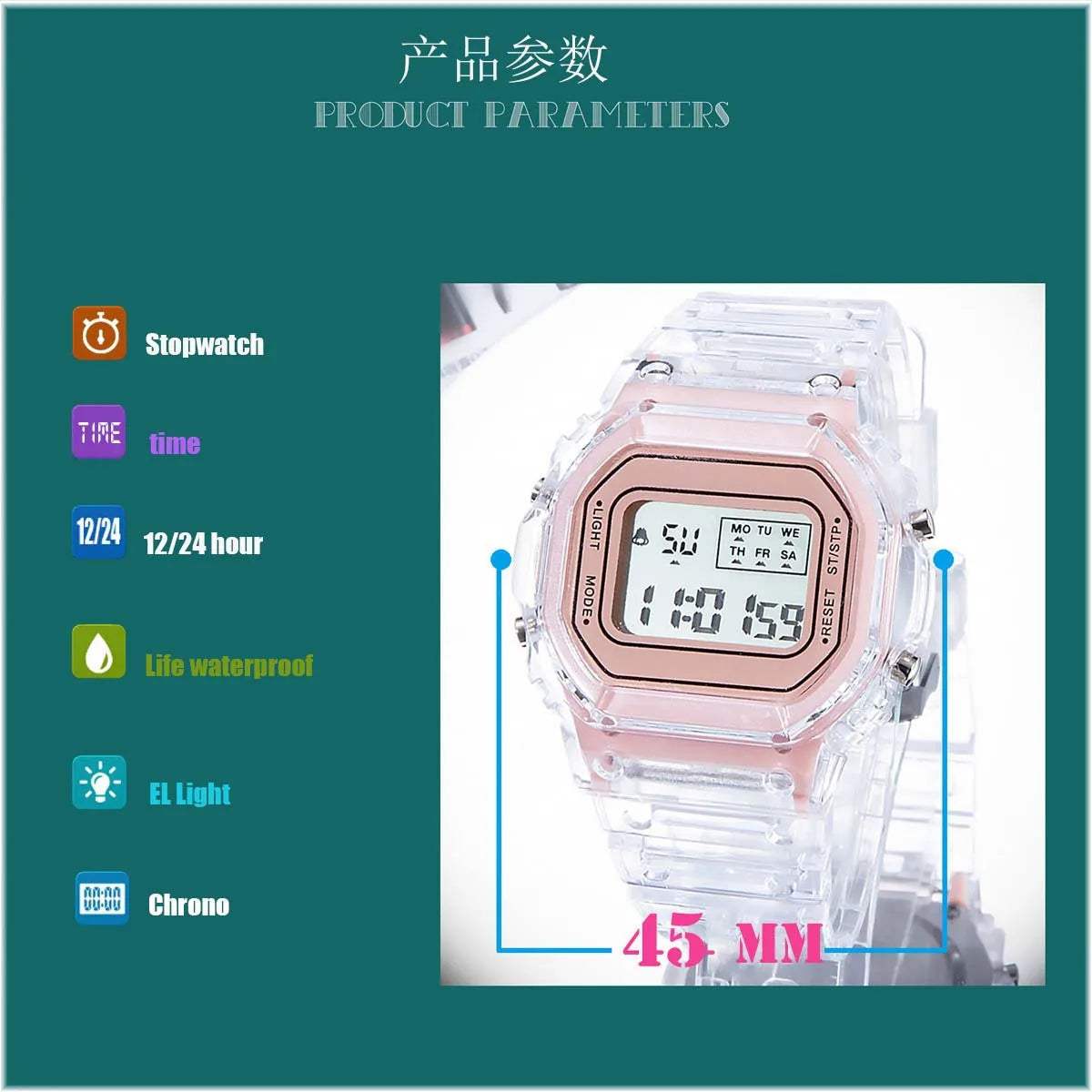 PCV/F91W Steel Strap Watch LED Digital Watch Square Women Watches Vintage Sports Military Watches Electronic Wrist Band Clock.