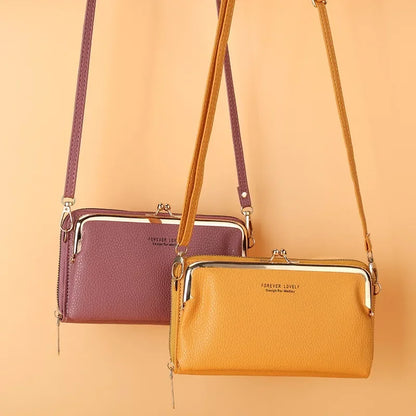 Women's Crossbody Bag Simple and Versatile Coin Purse Large-capacity Long Zipper Mobile Phone Bag Creative Single-shoulder Bag.