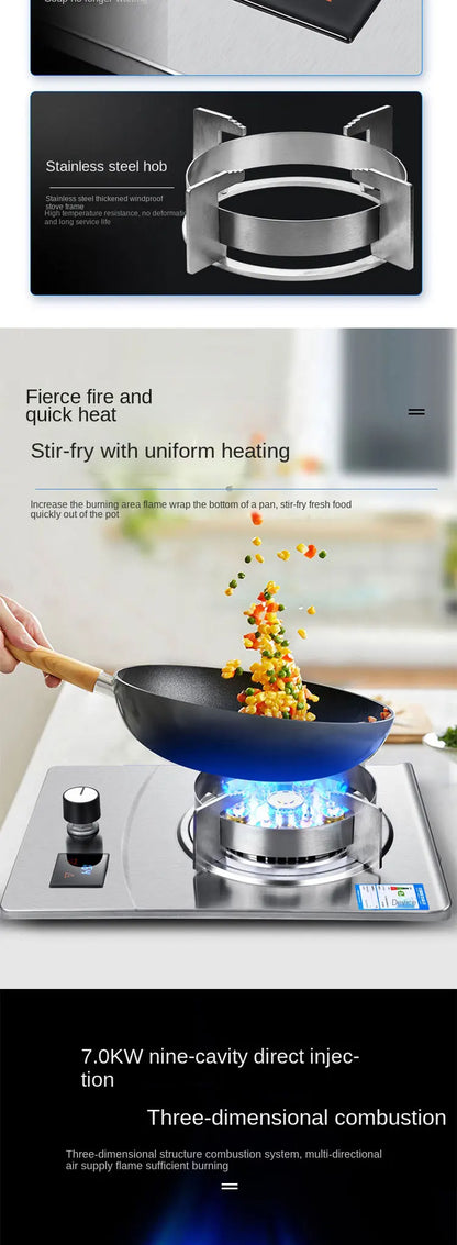 Gas Stove Single Stove Household Desktop Liquefied Gas Natural Gas Stove Embedded Stainless Steel Fierce Fire Stove Gas Cooker.