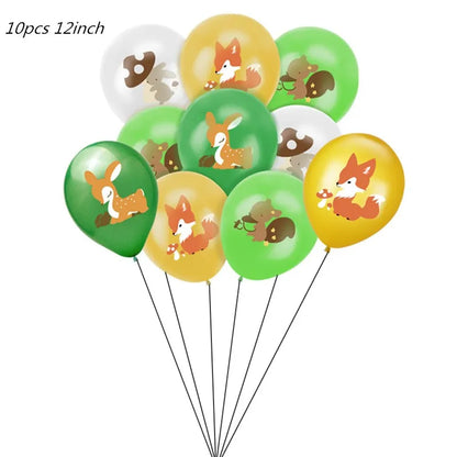 Woodland Tier Dschungel Wald DIY Party Dekoration Teller Tasse Tischdecke Geburtstag Party Baby Dusche Kinder Geburtstag Party Supplies.