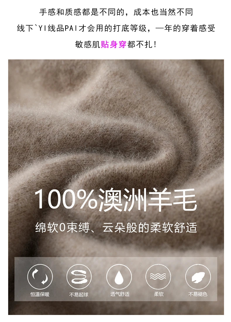 2025 Autumn Winter New Men's Wool Sweater Solid Color V-Neck Pullover Sweater Casual Loose Business Knit Plus Size Base Sweaters.