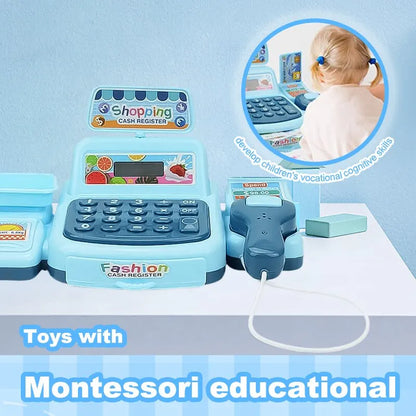 Simulation Shopping Cash House Toys Electronic Game Lighting And Sound Effects Supermarket Cashier Toys.