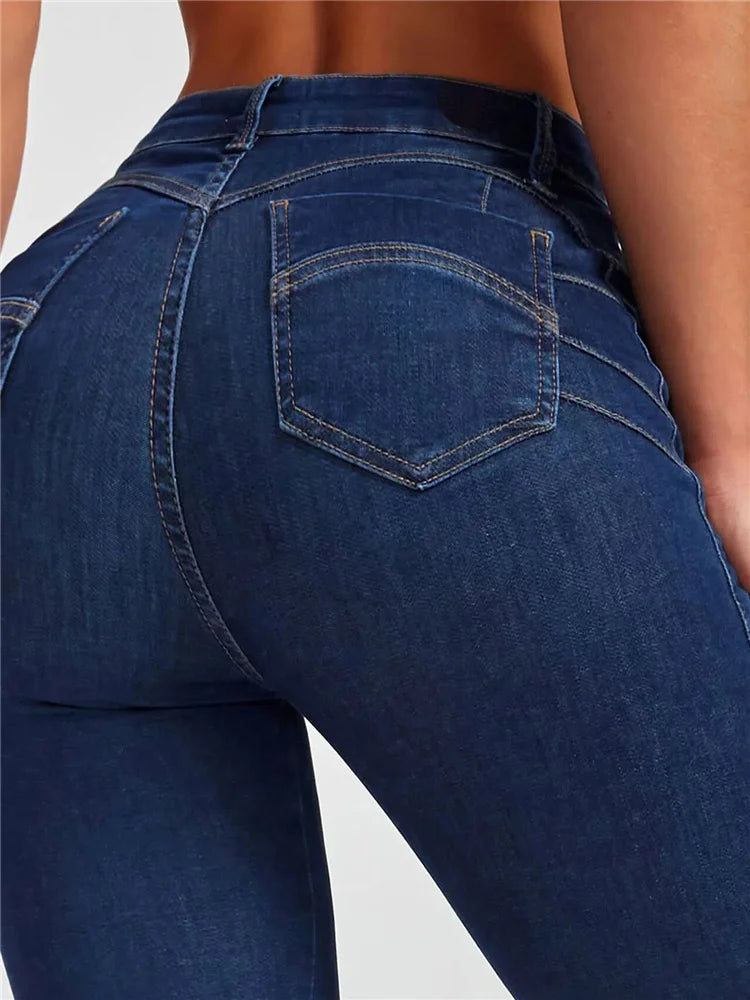 Women High Waist Stretch Skinny Hips Wrap Jeans Lady Slim Fit Classic Narrow Leg Denim Pencil Pants Y2k High Street Trousers.