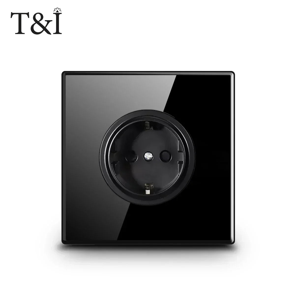 Schaltsteckdose aus gehärtetem Glas, selbstrückstellend, 1 2 3 4 Gang, Wandpaneel nach europäischem Standard nach britischem Standard mit Kontrollleuchte, 86 x 86 mm.