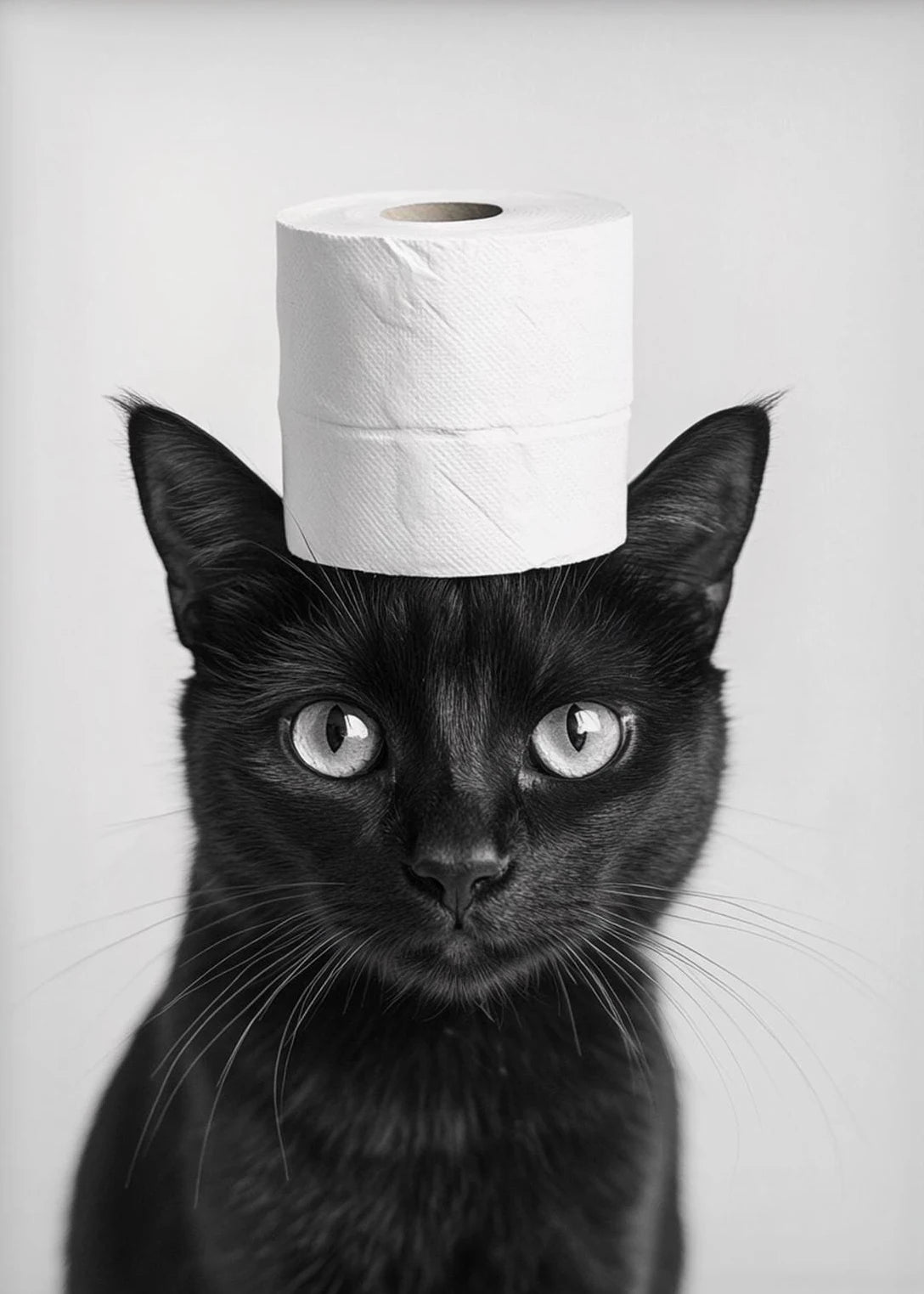 Highland Cow Otter Cat  Raccoon with Toilet Paper Poster Print Canvas Painting Bathroom Wall Art Funny Toilet Humor Home Decor.