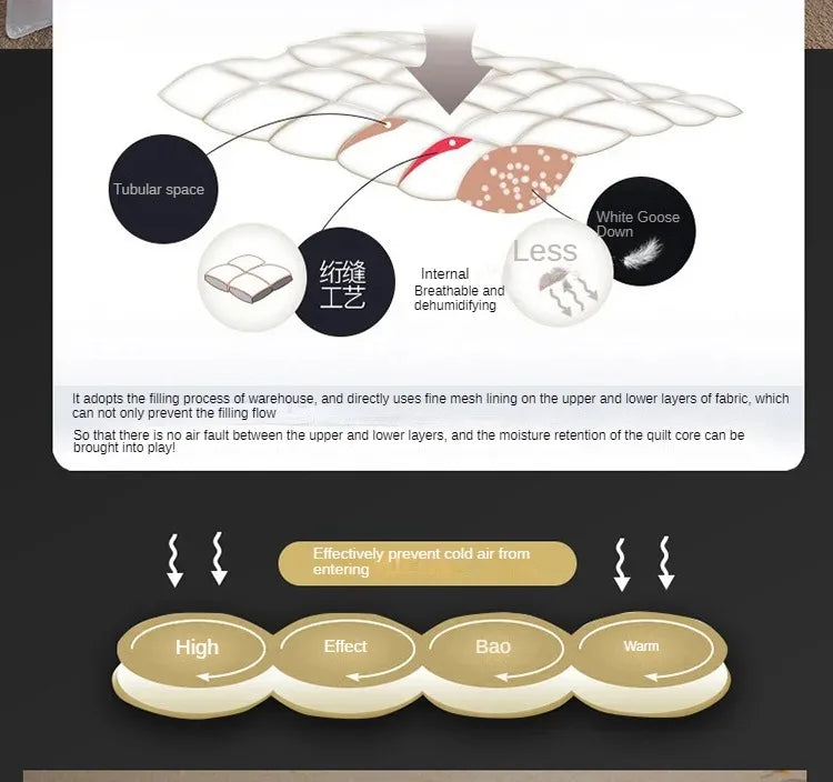 Down duvet 95 white goose down five-star hotel warm double single duvet core goose down duvet.