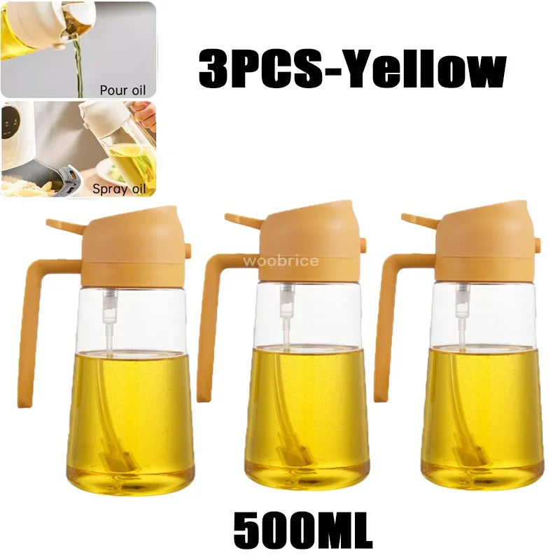 2in1 Kitchen Spray Oil Dispenser Oil Sprayer Polisher or Oil Brush for Air Fryer Salad Grilling Roasting Cooking Kitchen Acceeso.