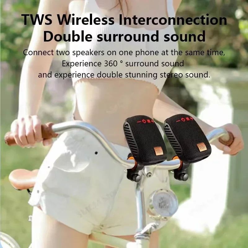 Outdoor Bicycle TG392 Portable Bluetooth Speaker TWS Wireless Mini Bass FM Radio Soundbar Boombox Riding Music Play Loudspeaker.
