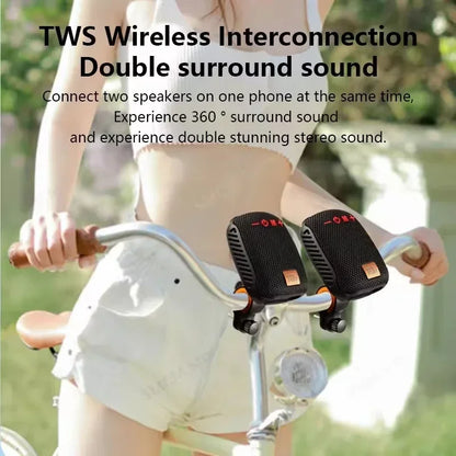 Outdoor Bicycle TG392 Portable Bluetooth Speaker TWS Wireless Mini Bass FM Radio Soundbar Boombox Riding Music Play Loudspeaker.